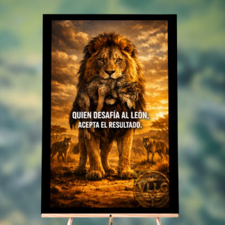 VLLC Lion Vs Wolf Motivational Quote Lion King Wal Acrylschild