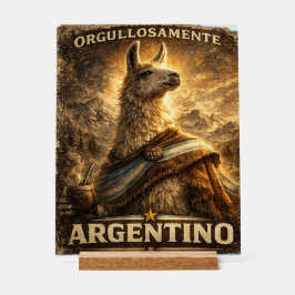 VLLC Orgullosamente Argentino Llama Mate Patriotic Acrylschild
