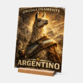 VLLC Orgullosamente Argentino Llama Mate Patriotic Acrylschild (Winkel)