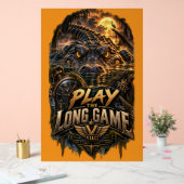 VLLC Play The Long Game Motivation Alligator Art Acrylschild (Hochzeit)