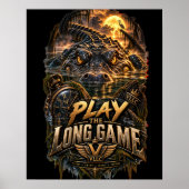 VLLC Play The Long Game Motivation Alligator Art Poster (Vorne)