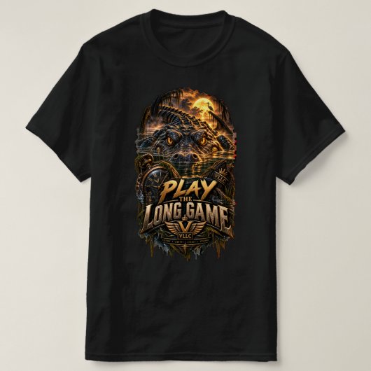 VLLC Play The Long Game Motivation Crocodile Graph T-Shirt (Design vorne)