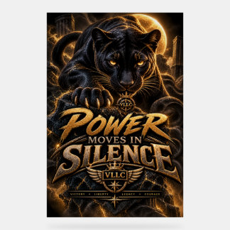 VLLC Power Moves In Silence Black Panther Motivati Acrylschild