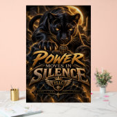 VLLC Power Moves In Silence Black Panther Motivati Acrylschild (Hochzeit)
