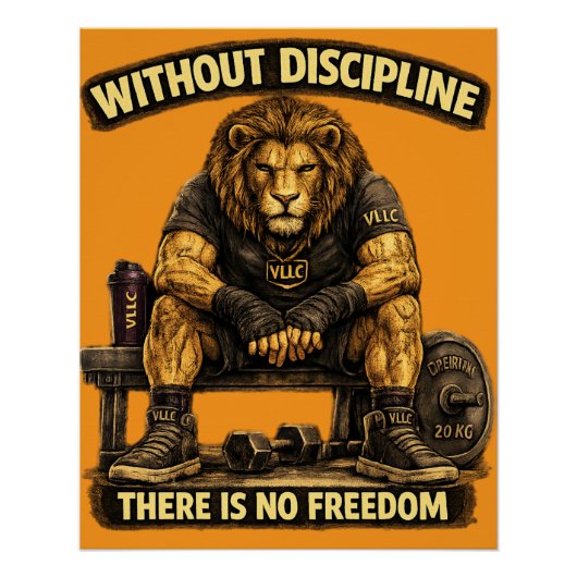 VLLC Without Discipline There Is No Freedom Gym Poster (Vorderseite)
