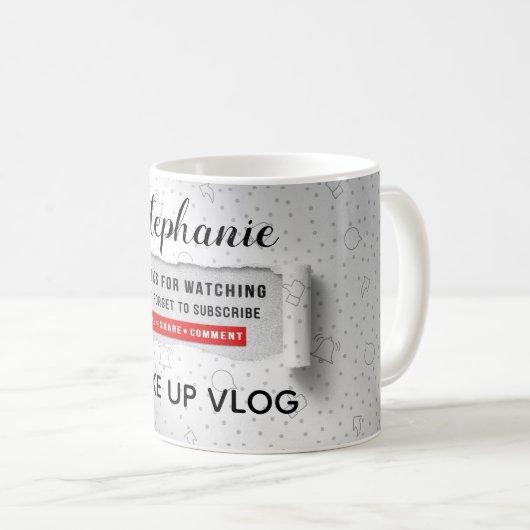 Vlogger Vielen Dank für das Anschauen abonniert Kaffeetasse (VorderseiteRechts)