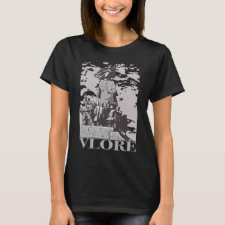 Vlorë Vlore Albanien City Skyline Silhouette Outli T-Shirt