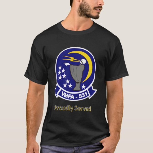 Vmfa-531 Schwarz T-Shirt (Vorderseite)