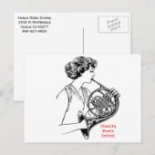 VMS Französische Horn-Frau Postkarte (Vorne/Hinten)