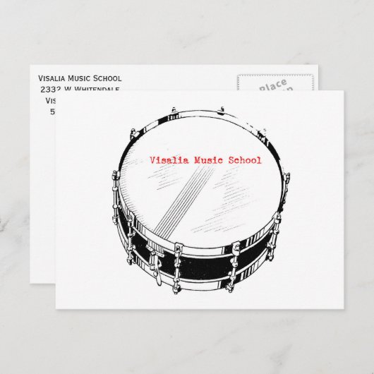 VMS Snare Drum Postkarte (Vorne/Hinten)