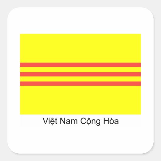 VNCH-Flag Quadratischer Aufkleber (Vorderseite)