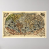 Vniversale descrittione World Map (1565) Poster (Vorne)