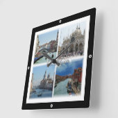 VNT024 VENICE, Mosaik, Venetien, Italien, Quadratische Wanduhr (Winkel)