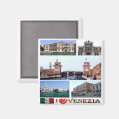 VNT032 VENICE I Liebe, Mosaik, Italien, Kühlschran Magnet (Vorderseite/Rückseite)