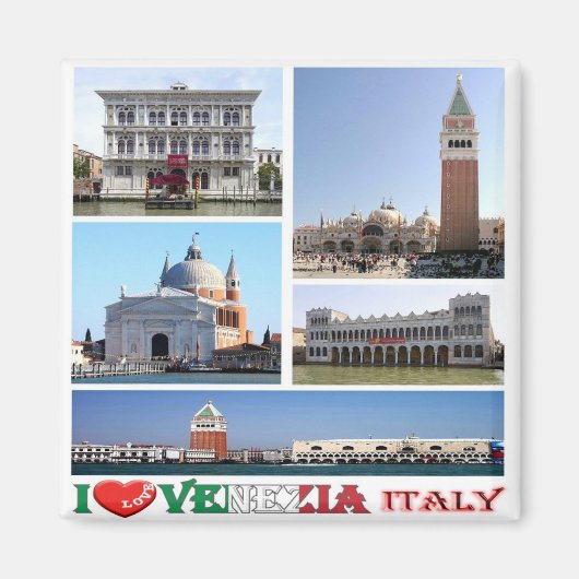 VNT033 VENICE I Liebe, Mosaik, Italien, Kühlschran Magnet (Vorne)