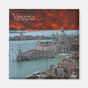 VNT044 VENICE, Punta Dogana, Venetien, Italien, Kü Magnet