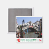 VNT048 VENICE, RIALTO BRIDGE I Liebe, Italien, Küh Magnet (Vorderseite/Rückseite)
