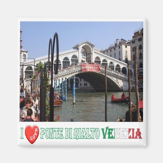 VNT048 VENICE, RIALTO BRIDGE I Liebe, Italien, Küh Magnet (Vorne)