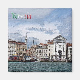 VNT058 VENICE, Pietà und der Glockenturm, Kühlschr Magnet