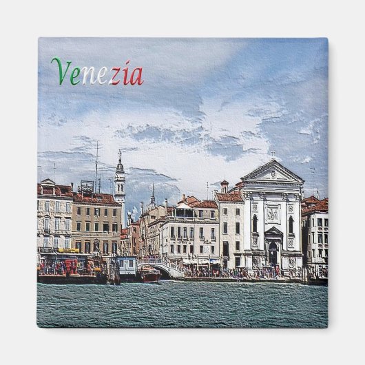 VNT058 VENICE, Pietà und der Glockenturm, Kühlschr Magnet (Vorne)