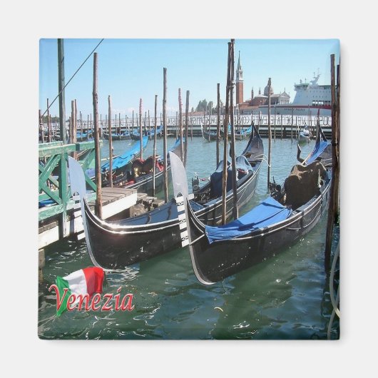 VNT062 VENEDIG, Gondeln, Venetien, Italien, Kühlsc Magnet (Vorne)