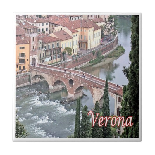 VNT085 VERONA, Roman Bridge, Verona, Italien, Fliese (Vorderseite)