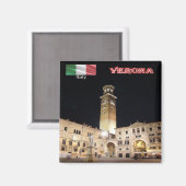 VNT087 VERONA, Piazza dei Signori, Italy, Fridge Magnet (Vorderseite/Rückseite)