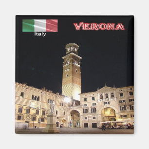 VNT087 VERONA, Piazza dei Signori, Italy, Fridge Magnet