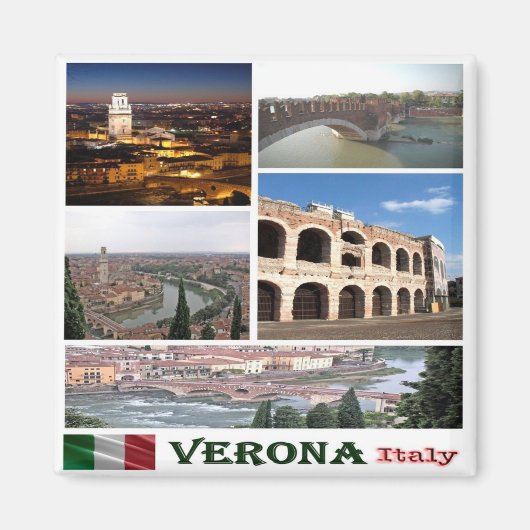 VNT088 VERONA, Mosaik, Verona, Italien, Kühlschran Magnet (Vorne)