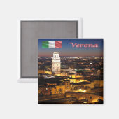 VNT092 VERONA, Cathedral & Stone Bridge, Fridge Magnet (Vorderseite/Rückseite)