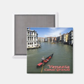 VNT097 VENICE, Canal Grande, Gondola, Italien, Küh Magnet (Vorderseite/Rückseite)