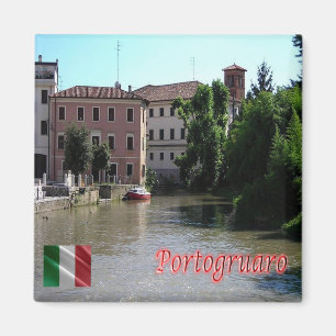 VNT106 PORTOGRUARO, Fluss, Venetien, Italien, Kühl Magnet