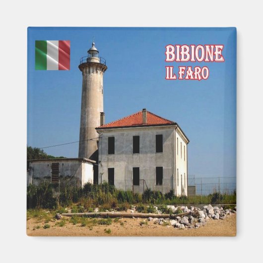 VNT121 BIBIONE, Leuchtturm, Venetien, Italien, Küh Magnet (Vorne)