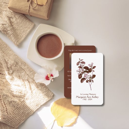 Vntage-Blätter Foto-Gebetskarte Visitenkarte