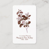 Vntage-Blätter Foto-Gebetskarte Visitenkarte (Vorderseite)