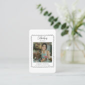 Vntage Orange Foto Gebetskarte Visitenkarte (Stehend Vorderseite)