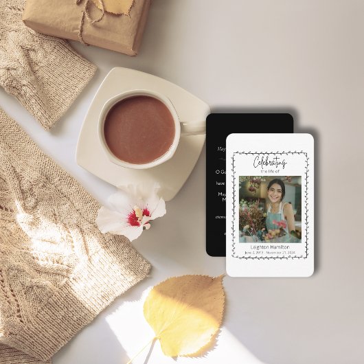 Vntage Orange Foto Gebetskarte Visitenkarte