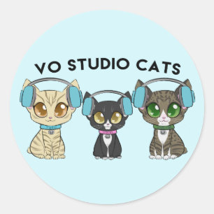 VO Studio Cats Klassischer Rundaufkleber Runder Aufkleber