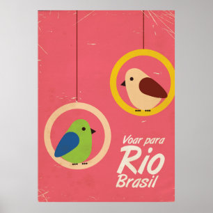 Voar para Rio, Brasil travel poster. Poster