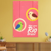 Voar para Rio, Brasilien Reiseplakat. Leinwanddruck (Insitu (Wohnzimmer))