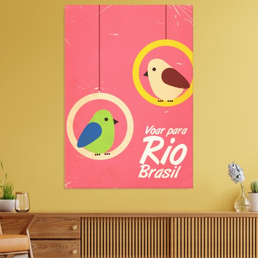Voar para Rio, Brasilien Reiseplakat. Leinwanddruck (Insitu (Wohnzimmer))