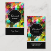 Vocal Coach - farbenfrohe Mosaikmuster Visitenkarte (Vorne/Hinten)