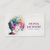 Vocal Coach - Farbenfrohe Wasserfarbe Visitenkarte (Vorderseite)