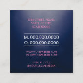 Vocal Coach Singer Quadratische Visitenkarte (Rückseite)