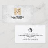 Vocal Coach Singing Lessons Gold Monogram Visitenkarte (Vorne/Hinten)