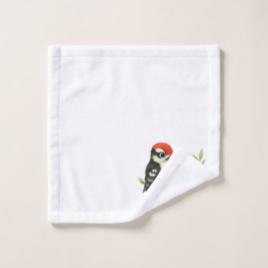 Vocal Red-Blies Woodpecker Badhandtuch Set (Waschlappen)