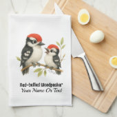 Vocal Red-Blies Woodpecker Geschirrtuch (Viertel Falte)