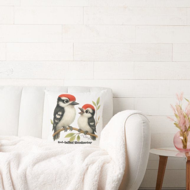 Vocal Red-Blies Woodpecker Kissen (Liege)