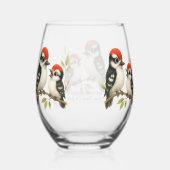 Vocal Red-Blies Woodpecker Weinglas Ohne Stiel (Rückseite)