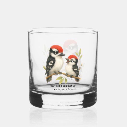 Vocal Red-Blies Woodpecker Whiskyglas (Vorderseite)